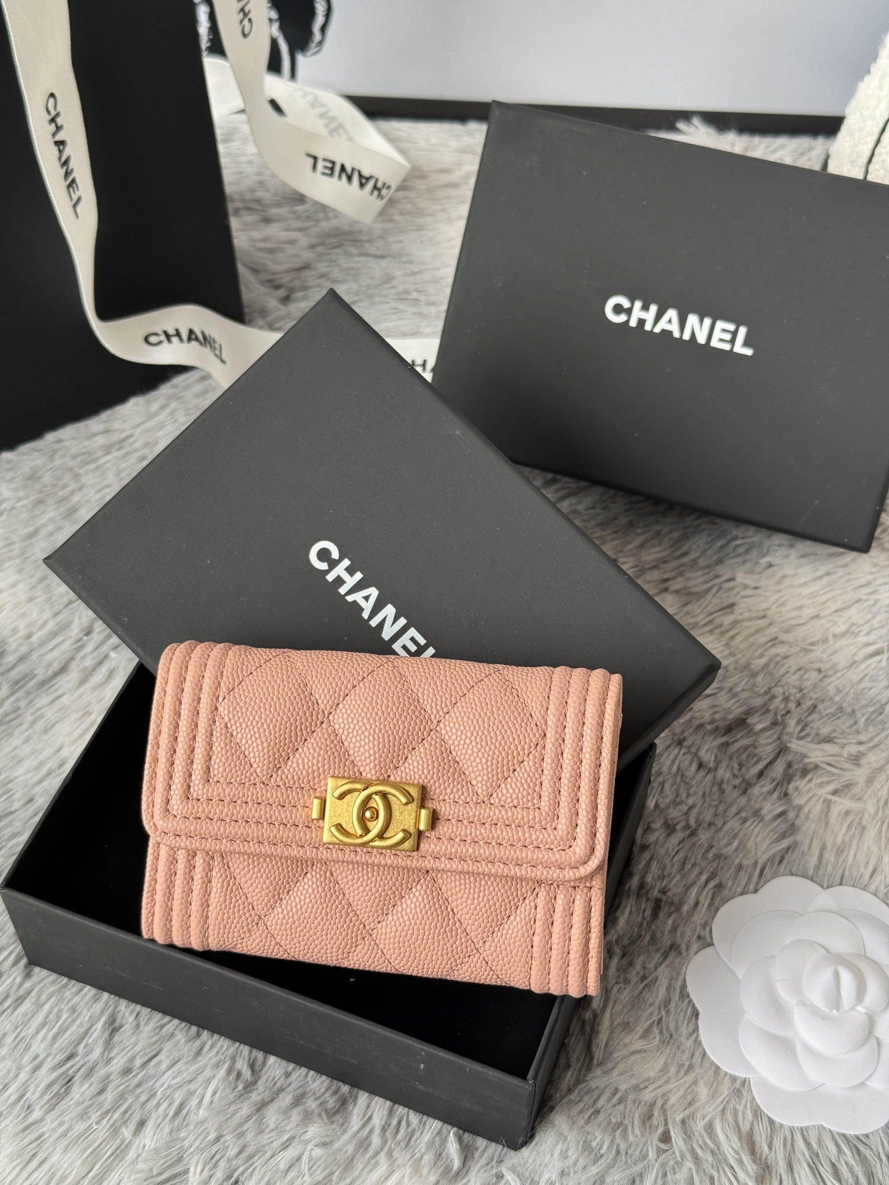 Ch**el boy Ch**el flap card holder a80603 7.5x11.3x2.1cm