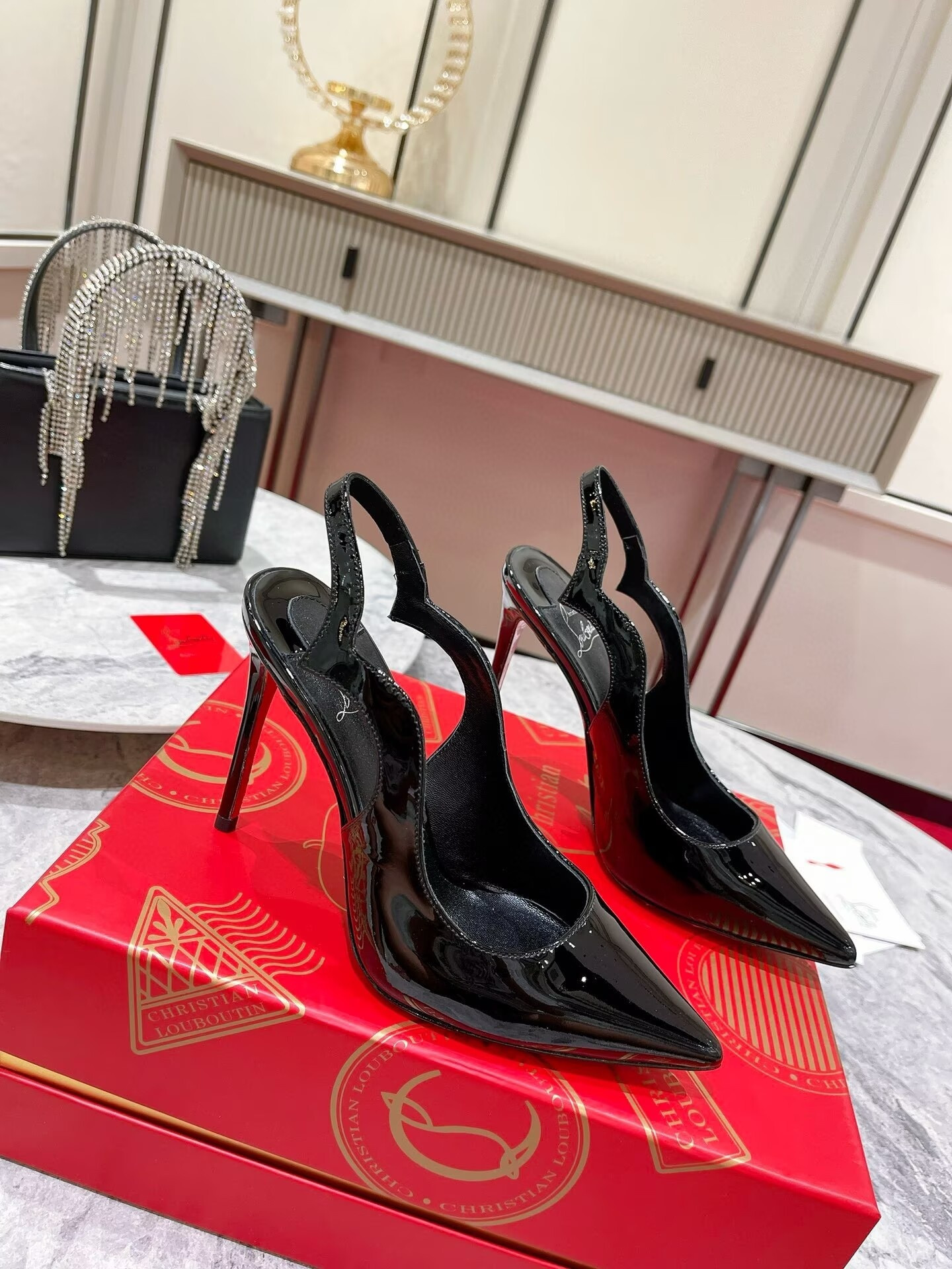 UA Chr1st1an Louboutin Hot Chick Sling Slingback Pumps(CusT0mized, no exchange no return, about 15 days)