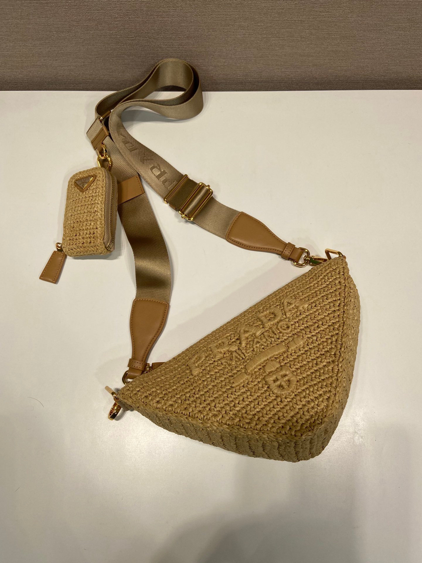 Pra*a Triangle Crochet Shoulder Bag