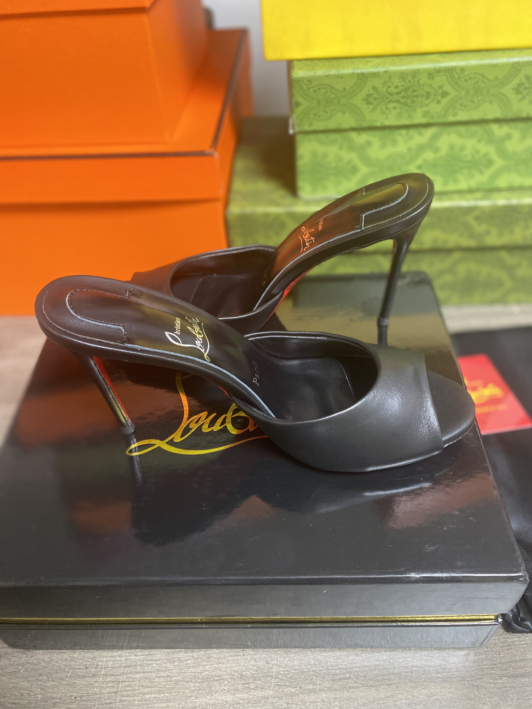 UA Chr1st1an Louboutin Me Dolly Calfskin Leather Mules