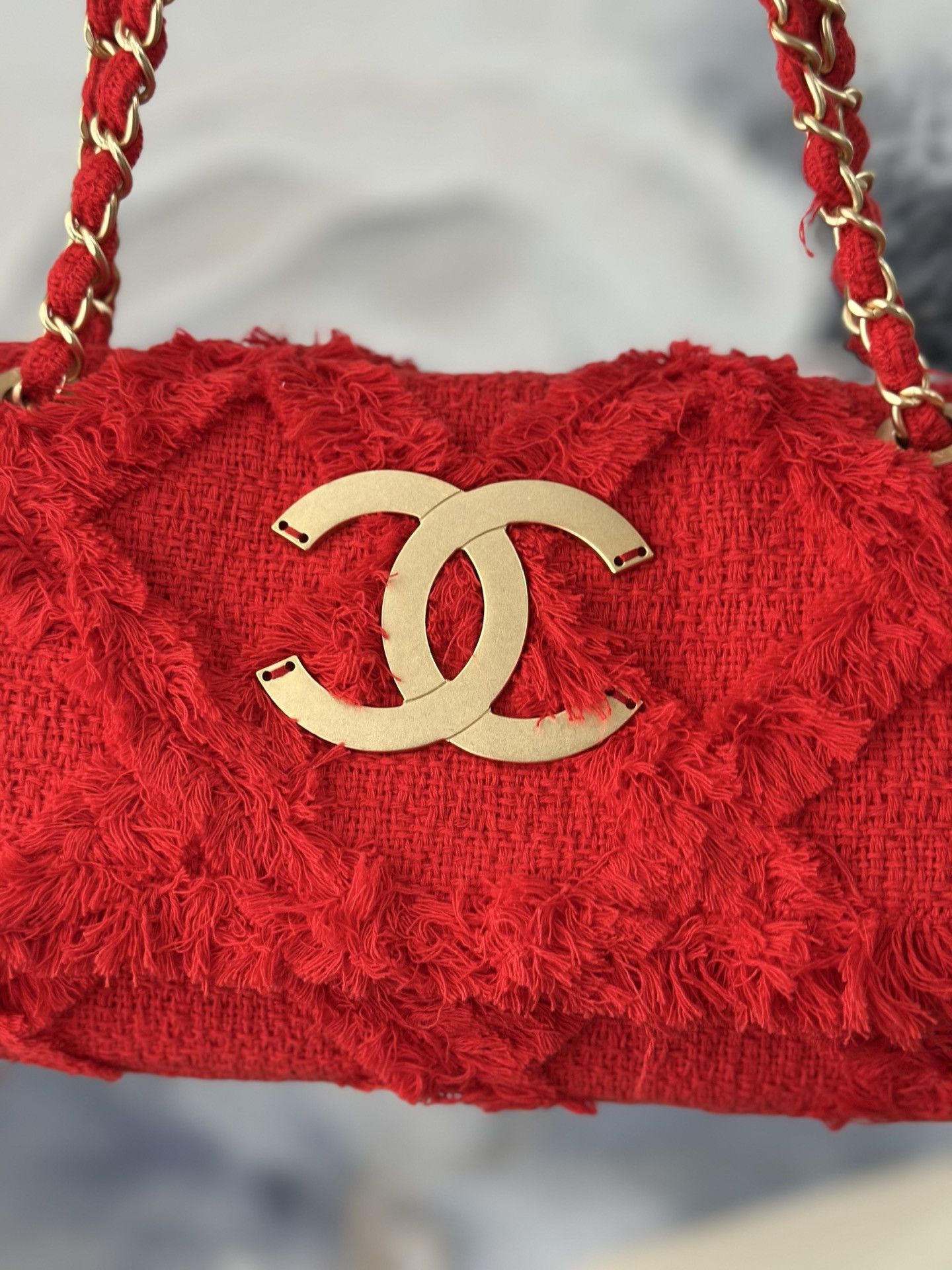 Ch**el Vintage Flap Bag AS3318 17x27x6.5cm