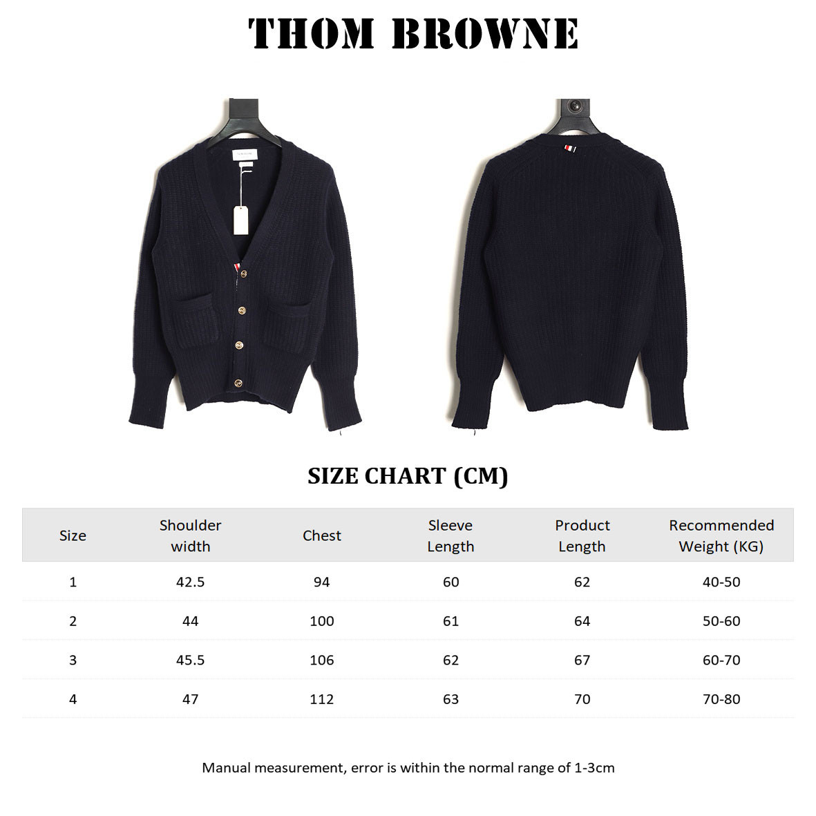 THOM BROWNE Wool Cardigan