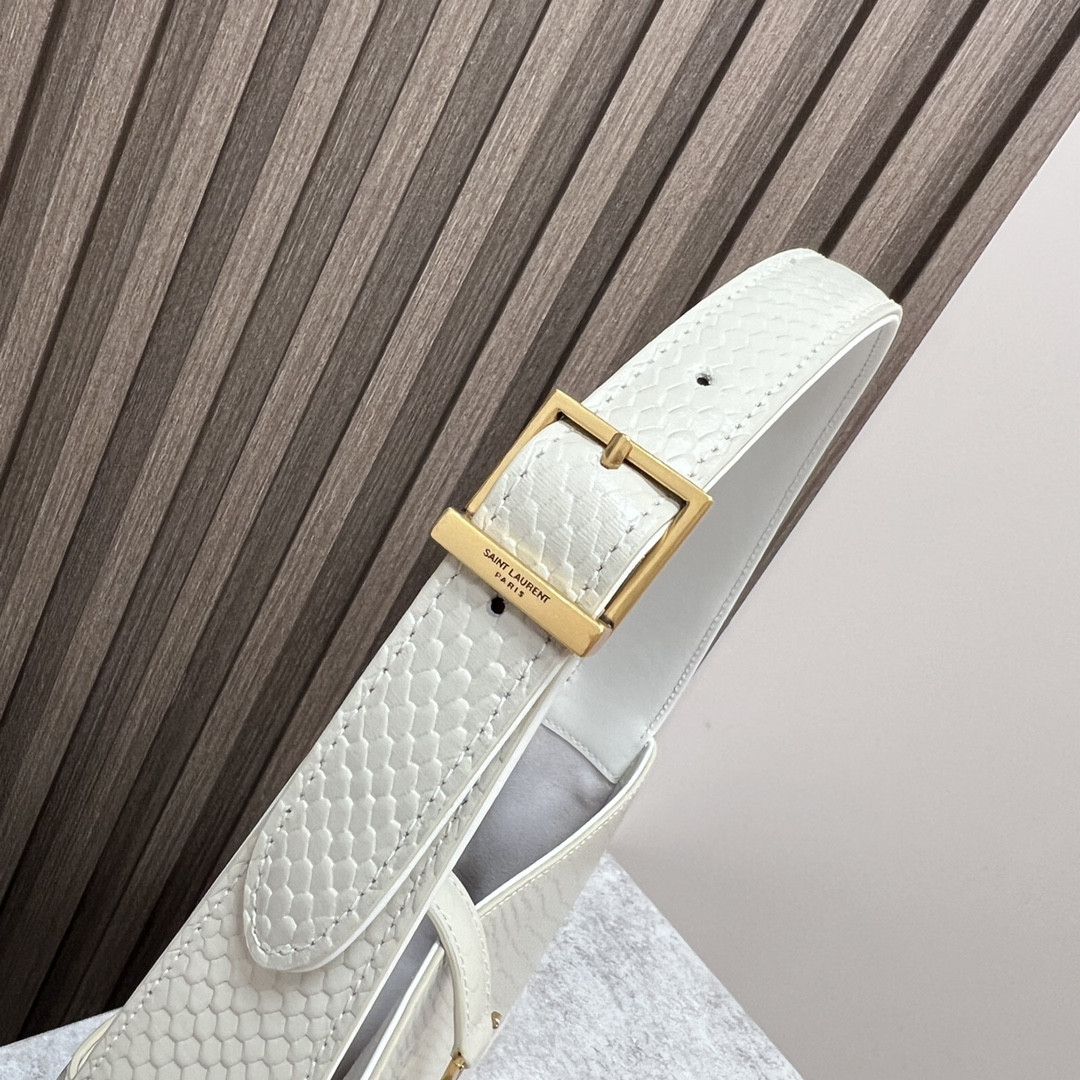 Y51 LE 5 À 7 IN CROCODILE-EMBOSSED LEATHER white 9 X 6.3 X 2.5 INCHES