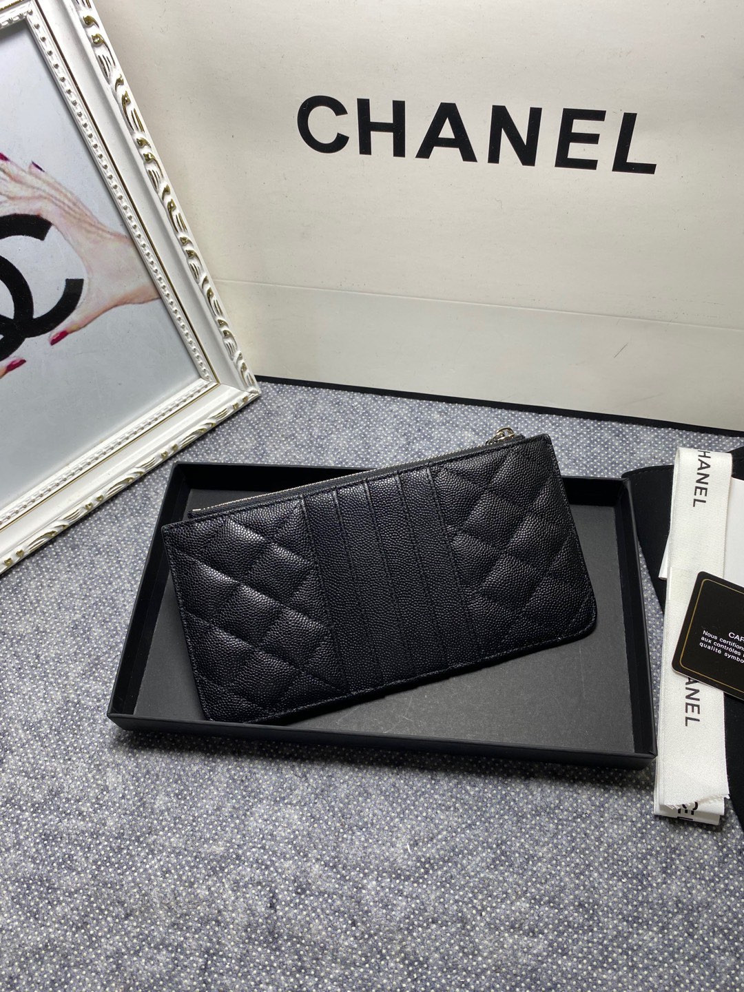 Ch**el LONG ZIPPED WALLET 19-11cm