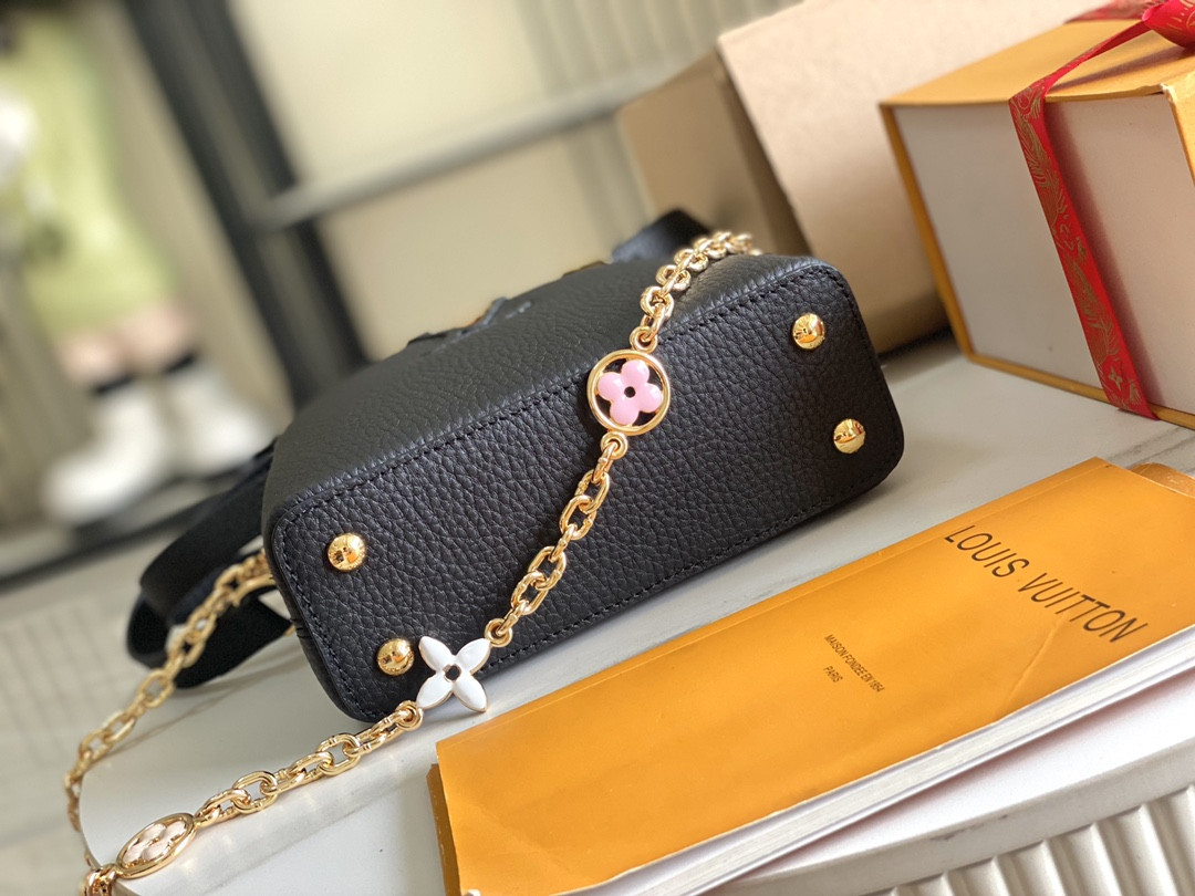 LV Capucines M20845 Pink Handle 17x12x9.5cm