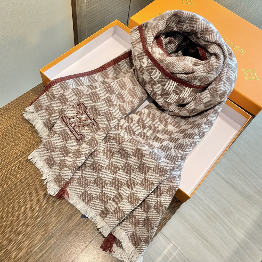 L0vis Vvtt0n Checkered scarf 35x200cm 100% cashmere